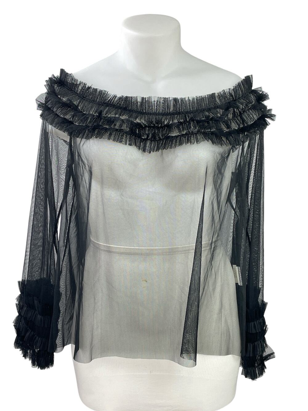 New Fashion Nova More Romance Black Off Shoulder Sheer Mesh Cover Up Blouse 3X